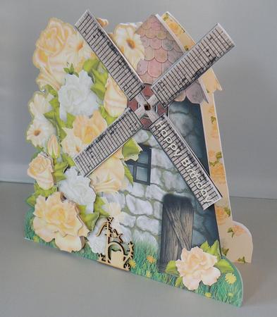 Yellow Flowers Windmill Card Mini Kit by Audrey Wilson
