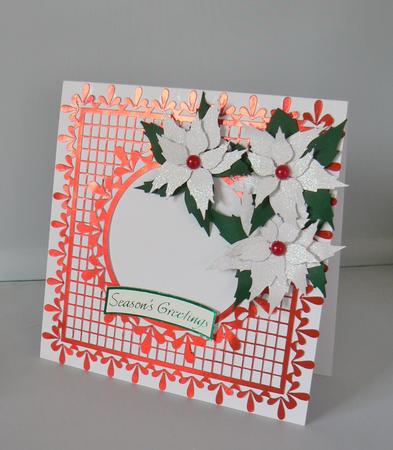 Poinsettia And Square Frame Topper by Audrey Wilson