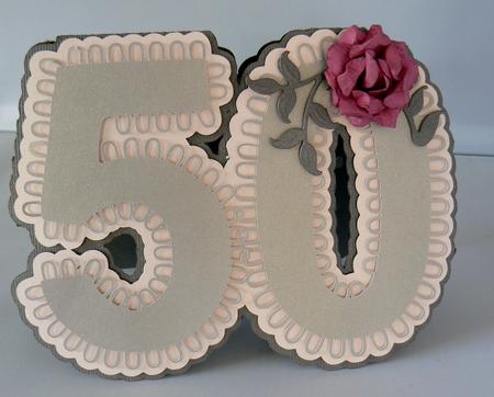 Stand Alone Scalloped Number 50 Birthday by Audrey Wilson