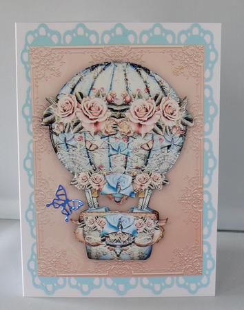 Beautiful Blue Vintage Hot Air Balloon by Audrey Wilson