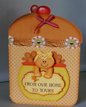 Christmas Shape Card Ginger Jar Cookie by Audrey Wilson