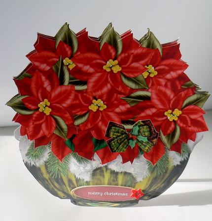 Mini Kit Basket Poinsettias & Snow by Audrey Wilson