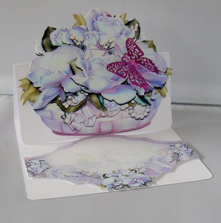 Blue Purple Roses Decorative Basket by Audrey Wilson