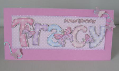 Large Dl Happy Birthday Tracy Quick Card & 3D Decoupage by Audrey Wilson