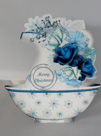 Christmas Blues Jug and Bowl Card Mini Kit by Audrey Wilson