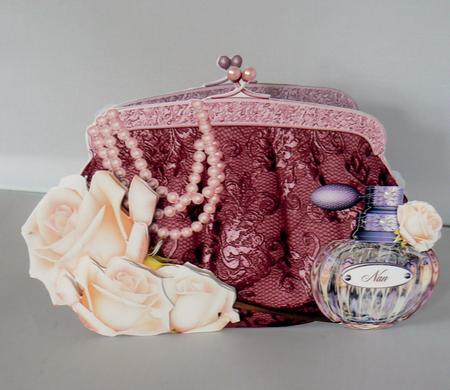 Glam Bag Shaped Card - Beautiful Burgandy by Audrey Wilson
