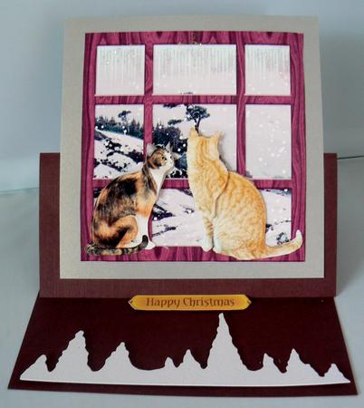 Cats at Winter Window by Audrey Wilson