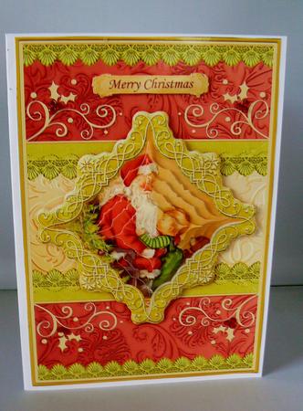Visit from Santa Christmas Card Topper & Diamond Pyramage by Audrey Wilson