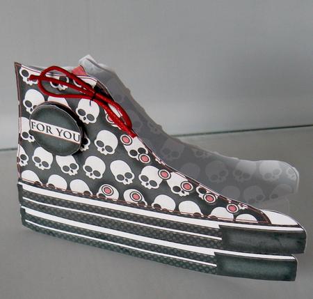 Sneaker Shoe Shape Skull Black by Audrey Wilson