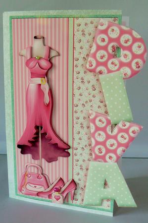 Over the Side Diva in Pink Female Birthday by Audrey Wilson