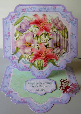Lily Bouquet Large Easel Card Kit & Pyramage 7.5" by Audrey Wilson