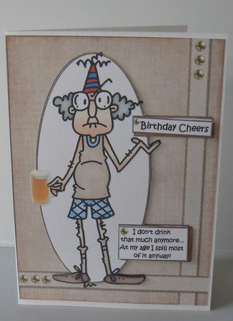 Gus Doesn't Drink Much Quick Card by Audrey Wilson
