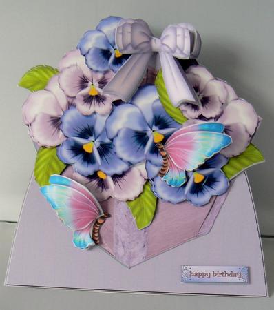 Mini Kit Basket Pansies by Audrey Wilson