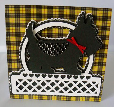Welcome Scottie Dog Topper by Audrey Wilson