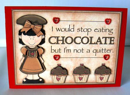 Chocolate Addict - Decoupage Card by Audrey Wilson