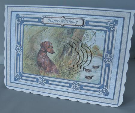 Dachshund Watching the Ducks Quick Card & Pyramage by Audrey Wilson