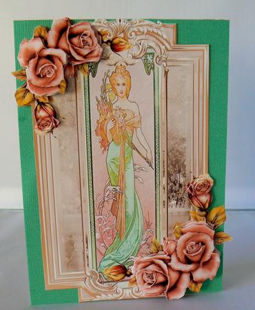 Art Noveau Lady with the Roses by Audrey Wilson