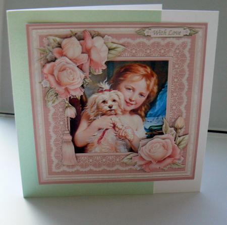 Puppy Cuddles Card Topper & Decoupage by Audrey Wilson
