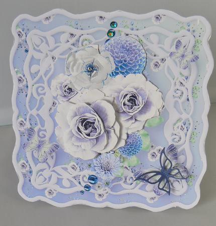 Lavender Posy Wavy Edge Card Mini Kit by Audrey Wilson