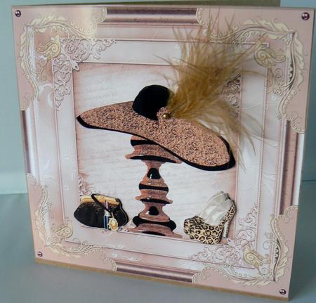 Hat & Shoes 8x8ins Birthday Decoupage Topper 2 by Audrey Wilson