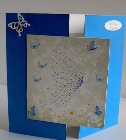 Sympathy Blue Butterfly Topper & Insert & Verse by Audrey Wilson