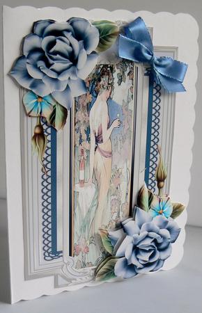 Alphonse Mucha Beauty Card with Decoupage by Audrey Wilson