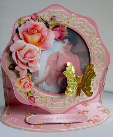 Romantic Roses Octagon Frame Easel Card Mini Kit by Audrey Wilson
