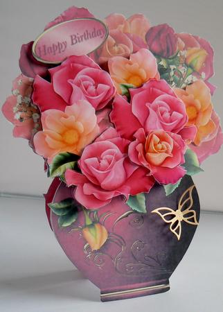 Vase of Mixed Roses Card Mini Kit by Audrey Wilson