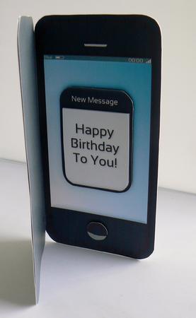 Phone Shaped Birthday Card by Audrey Wilson