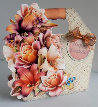 Lilies and Roses Basket Tote Card Mini Kit by Audrey Wilson