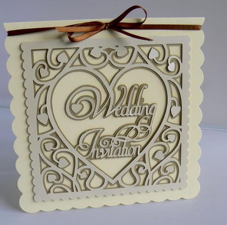 Heart Swirls Wedding Invitation Card Template now in multi digital cutting formats by Audrey Wilson