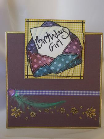 Patchwork Letter Easy Over the Edge Card N Spiral Pyramid by Audrey Wilson