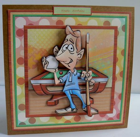 Pool Player Gone to Pot 8x8 Mini Kit & Decoupage by Audrey Wilson
