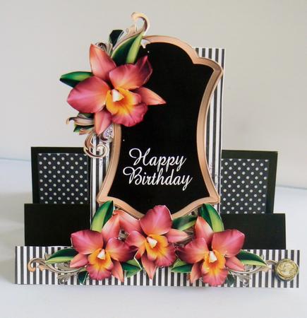 Black and White Double Sided Step Card Plus Template by Audrey Wilson