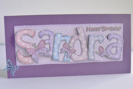 Birthday Sandra Large Dl Card N 3D Decoupage by Audrey Wilson