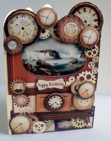 T.v Water Scene Male Card by Audrey Wilson