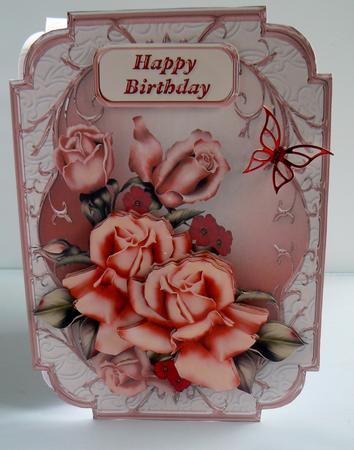 Apricot Roses Shaped Card Mini Kit by Audrey Wilson