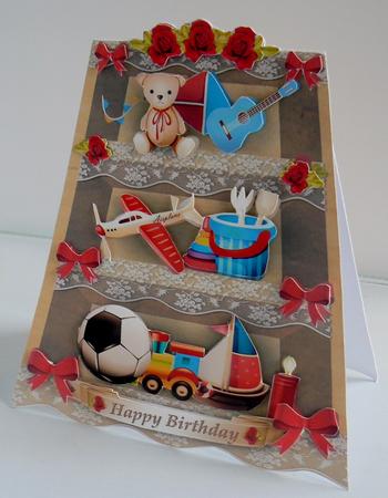 Vintage Shelves with Toys for Kids Card by Audrey Wilson
