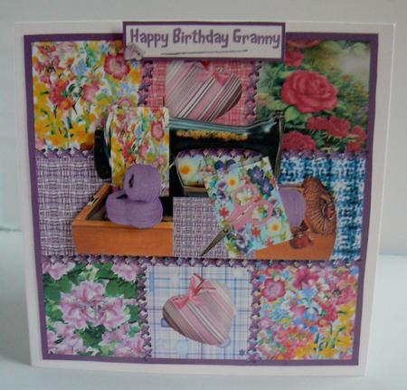 Crazy Quilt Sewing Topper Set with Decoupage by Audrey Wilson