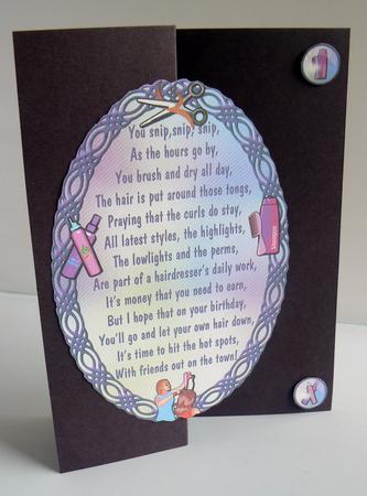 Two Verse Toppers for Hairdresser & Slimmer by Audrey Wilson