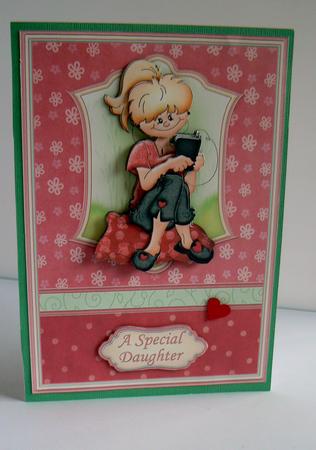 Iphone Girl Birthday Card Topper and Decoupage by Audrey Wilson