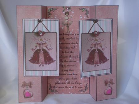 Pink Princess Double Rectangle Double Fold Back Card by Audrey Wilson