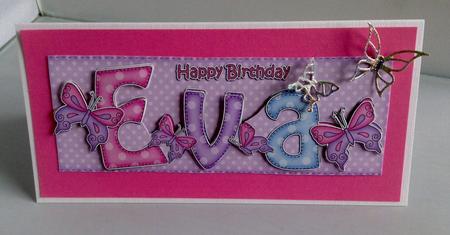 Large Dl Birthday Eva Butterflies 3D Decoupage by Audrey Wilson