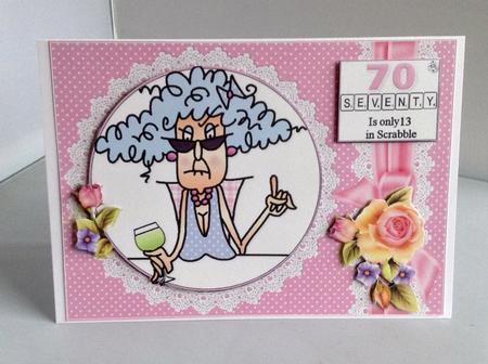 Stella Plays Scrabble 70th Quick Card by Audrey Wilson