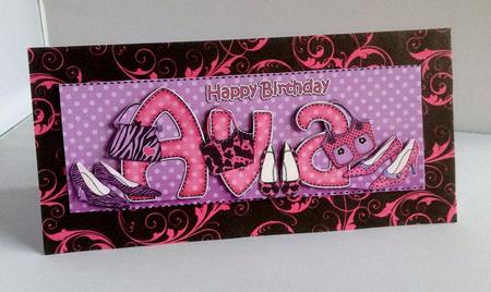 Large Dl Birthday Ava Shoes & Handbags 3D Decoupage by Audrey Wilson