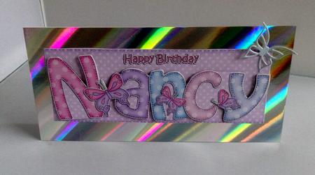 Large Dl Birthday Nancy Card & 3D Decoupage by Audrey Wilson