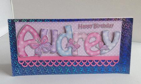 Large Dl Birthday Audrey Quick Card 3D Decoupage by Audrey Wilson