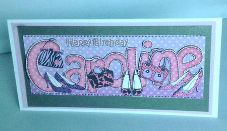 Large Dl Birthday Caroline Quick Card 3D Decoupage by Audrey Wilson