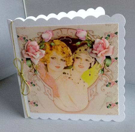 Flapper Friends 8" Square Card Front by Audrey Wilson