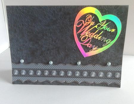 Navy Tooled Leather Backing Paper by Audrey Wilson